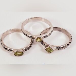 Brighton 💚 Peridot Stackable Ring Set -Retired - Size 8.5